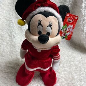NWT Disney singing  & dancing Christmas Minnie dress up in red velvet & …